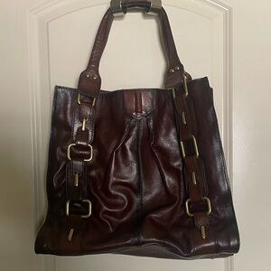 Classic Burgundy Leather Tote Bag – Women's Shoulder Bag